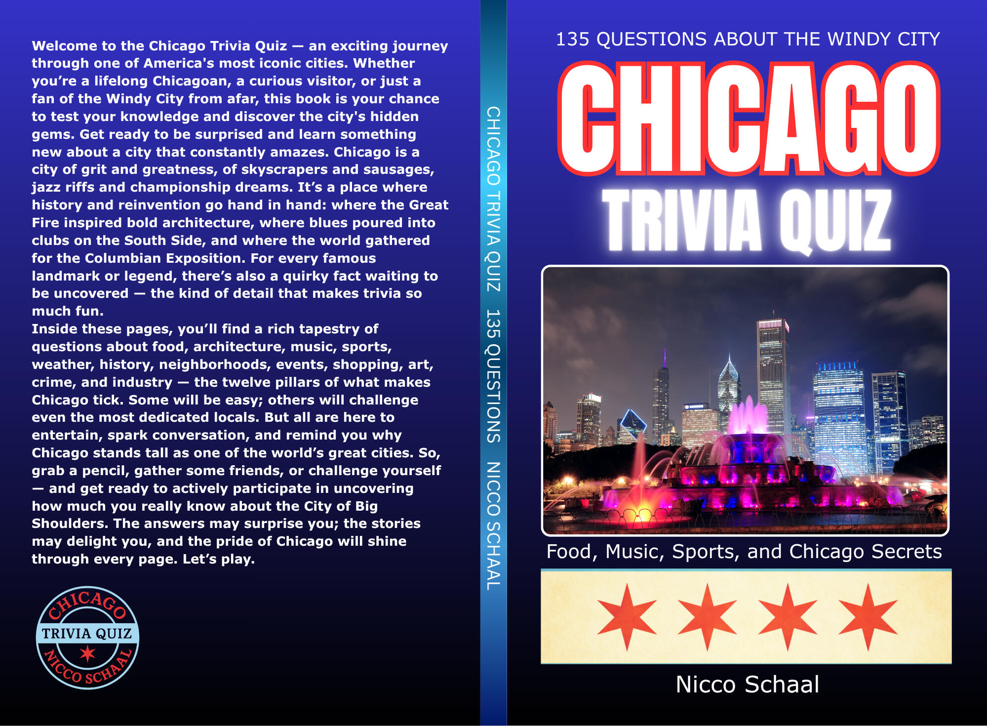 CHICAGO TRIVIA QUIZ Book cover for ChicagoTrivia Quiz by Nicco Schaal.
